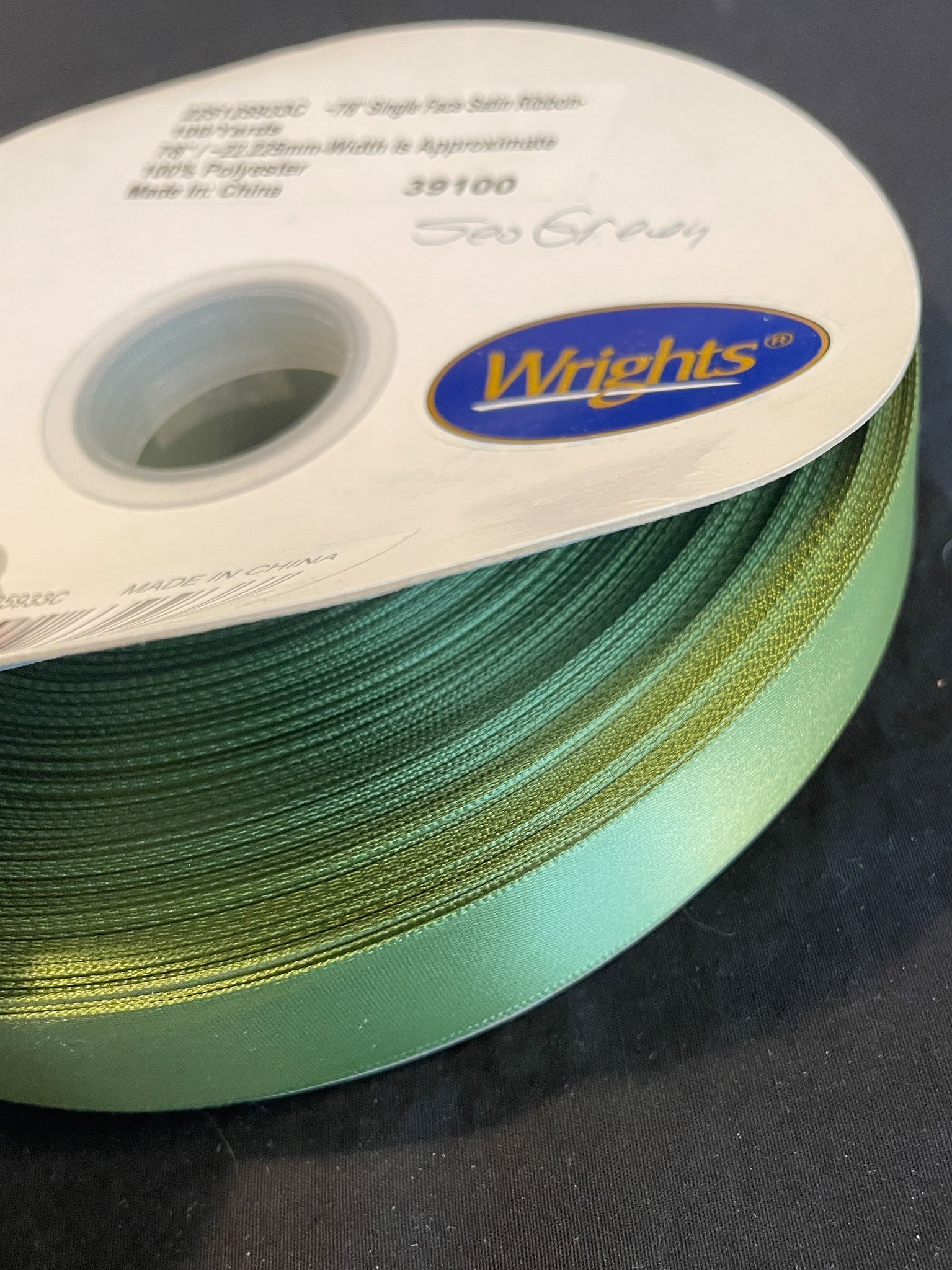Polyester Satin Ribbon 7/8" Wide - Willow Green