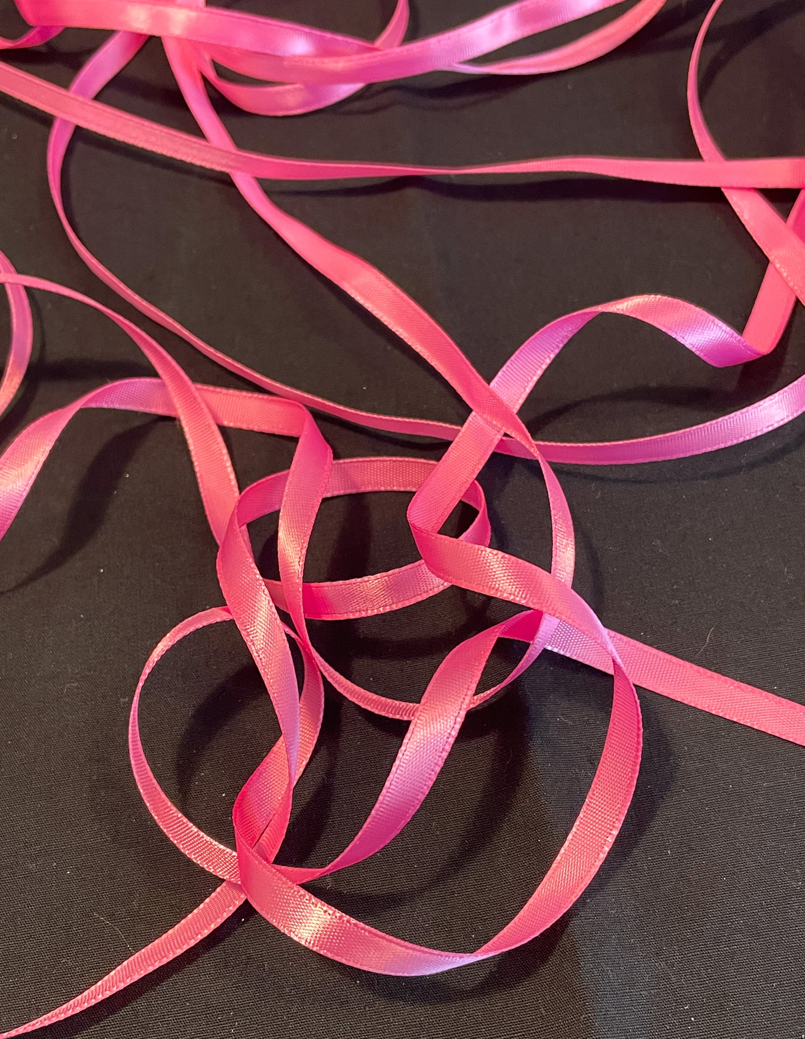 Polyester Satin Ribbon 1/4" Wide - Barbie Pink