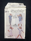 1989 Simplicity 9112 Sewing Pattern - Adult Knit Dress, Top, Pants, Shorts, and Skirt FACTORY FOLDED