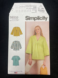 2021 Simplicity 9333 Sewing Pattern - Adult Blouses FACTORY FOLDED
