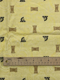 1 3/8 YD Cotton Vintage - Yellow with White Paisley and Unicorns