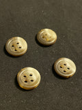 Buttons Plastic Set of 4 Vintage - Marbled Brown and White
