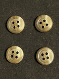 Buttons Plastic Set of 4 Vintage - Marbled Brown and White