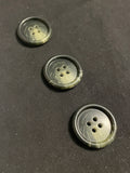 Buttons Plastic Set of 3 Vintage - Marbled Gray