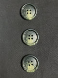 Buttons Plastic Set of 3 Vintage - Marbled Gray