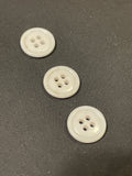 Buttons Plastic Set of 3 Vintage - White