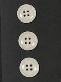 Buttons Plastic Set of 3 Vintage - White