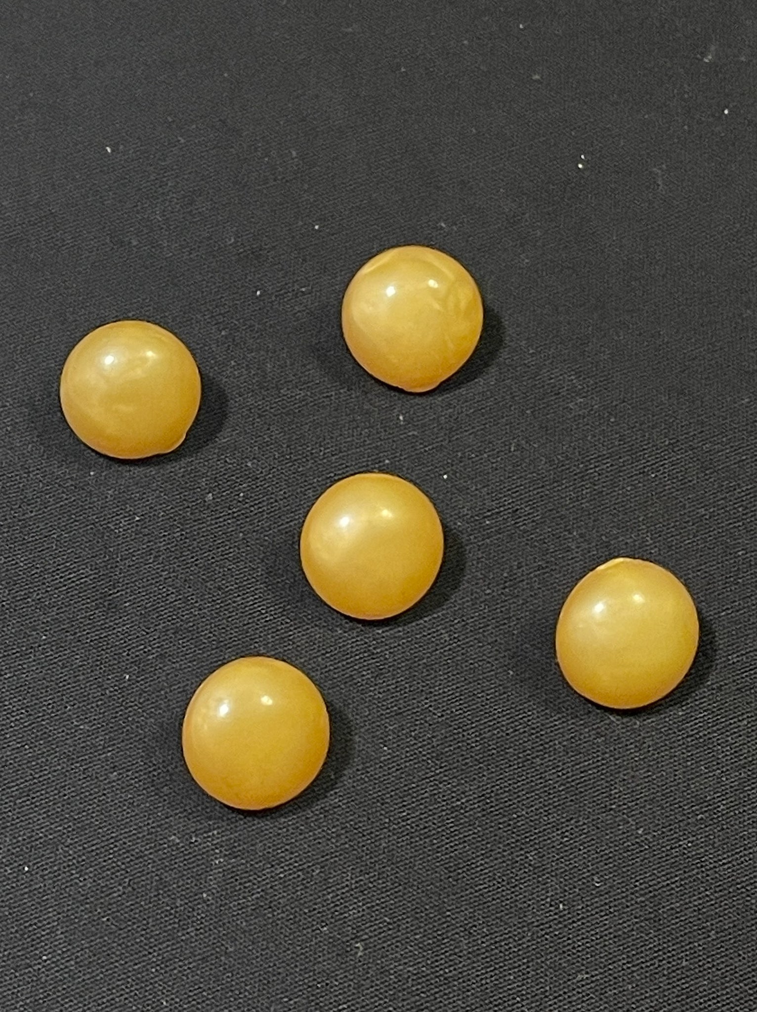Buttons Plastic Set of 5 Vintage - Golden Yellow