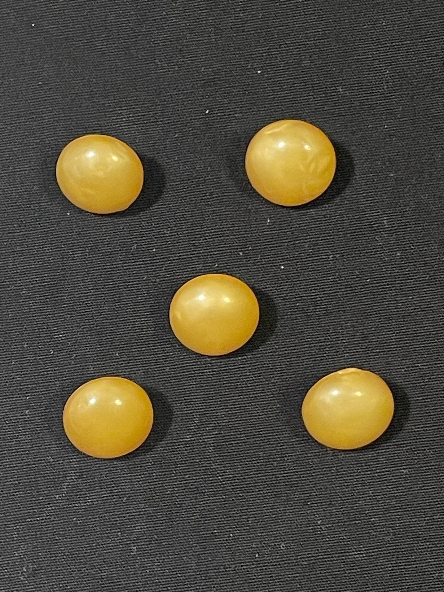 Buttons Plastic Set of 5 Vintage - Golden Yellow