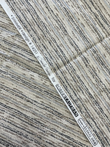 3/4 YD Quilting Cotton Remnant - White with Black, Gray, Tan and Metallic Silver