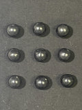 Buttons Plastic Set of 9 Vintage - Black Spheres