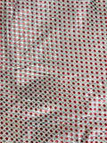 Lurex - Metallic Silver with Red and Silver Dots