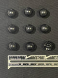 Buttons Plastic Set of 9 Vintage - Black Spheres