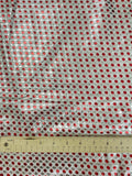 Lurex - Metallic Silver with Red and Silver Dots