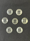 Buttons Plastic Set of 2 Vintage - Pearlescent Gray