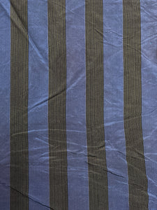 Kimono Silk Salvaged Vintage - Dark Blue with Stripes of Black and Gray