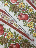 1 YD Cotton Duck Vingtage - Off White with Stripes of Fruit and Flowers