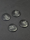 Buttons Plastic Set of 4 Vintage - Marbled Black and Gray