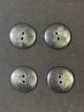 Buttons Plastic Set of 4 Vintage - Marbled Black and Gray