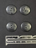 Buttons Plastic Set of 4 Vintage - Marbled Black and Gray