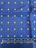 Tie Silk - Blue with Squares of Beige with White Centers