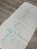 1993 1 YD Poly/Cotton Stamped Embroidery Pattern - "Lady" in Bonnet and Dress in Front of Picket Fence and Flowers