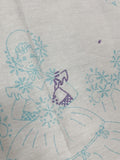 1993 1 YD Poly/Cotton Stamped Embroidery Pattern - "Lady" in Bonnet and Dress in Front of Picket Fence and Flowers