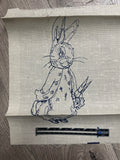 Viscose Stamped Embroidery Cloth - Peter Rabbit