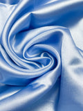 2 3/8 YD Polyester Satin - Light Blue with Glitter