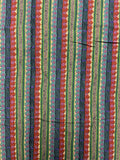 1 1/8 YD Rayon - Stripes in Greens, Brown, Yellow, and Purple