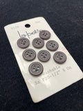 Buttons Plastic Set of 8 Vintage - Matte Dark Brown