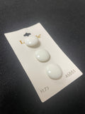 Buttons Plastic Set of 3 - White Domes