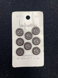 Buttons Plastic Set of 8 Vintage - Matte Dark Brown