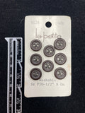 Buttons Plastic Set of 8 Vintage - Matte Dark Brown