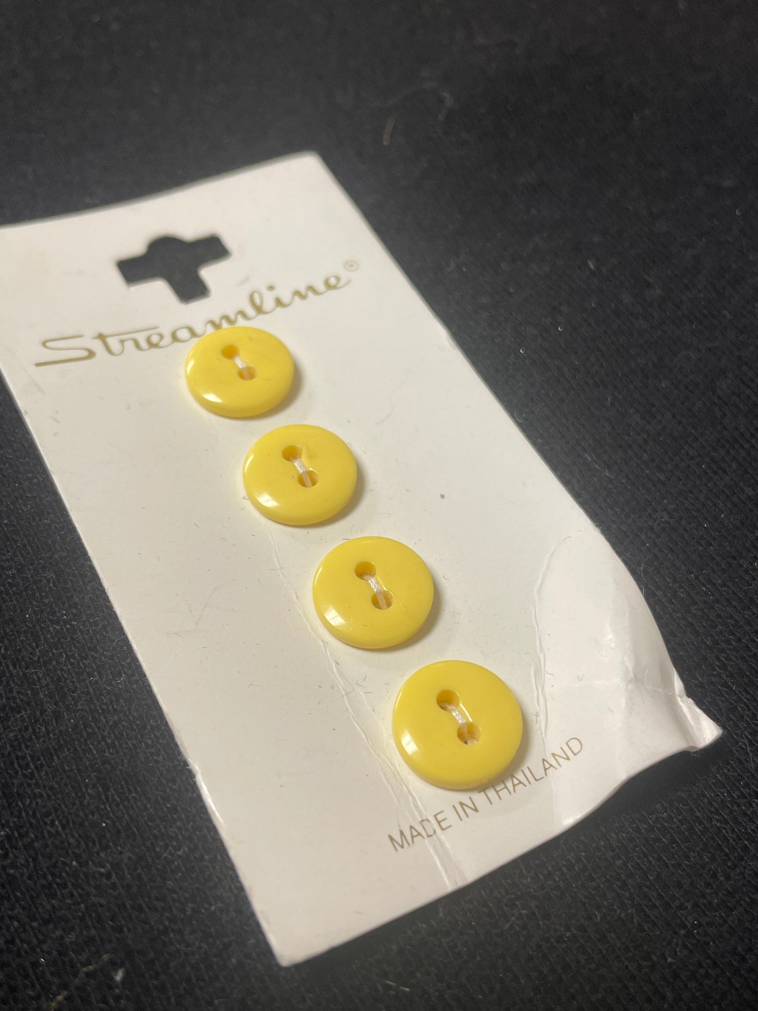 Buttons Plastic Set of 4 - Yellow
