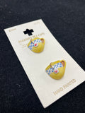 Buttons Plastic Hand Painted Set of 2 Vintage - Tea Cups