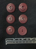 Buttons Plastic Set of 6 Vintage - Crackle Texture Warm Brown