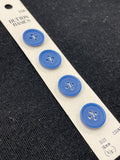 Buttons Plastic Set 4 Vintage - Matte Blue