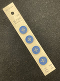 Buttons Plastic Set 4 Vintage - Matte Blue