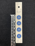 Buttons Plastic Set 4 Vintage - Matte Blue