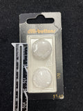 Buttons Plastic Set of 2 - White with Tiny Basket Weave Embossing