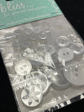 Buttons Plastic Bundle of 39 - Pearlescent White in Various Sizes