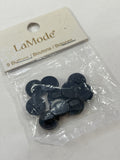 Buttons Plastic Set of 9 - Black