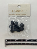 Buttons Plastic Set of 9 - Black