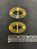 Buckle Slide Set of 2 Vintage - Brass-Tone Concentric Ovals