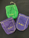 Cotton Flannel "Crown Royal" Bags Set of 3 - Purple and Green