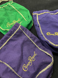 Cotton Flannel "Crown Royal" Bags Set of 3 - Purple and Green