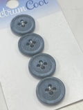 Buttons 4-Hole Plastic - Blue