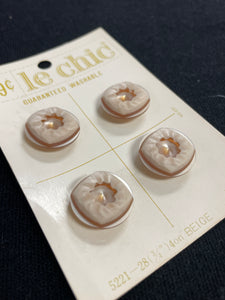 Button Plastic Set of 4 - Beige