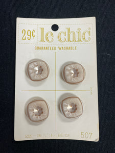 Button Plastic Set of 4 - Beige